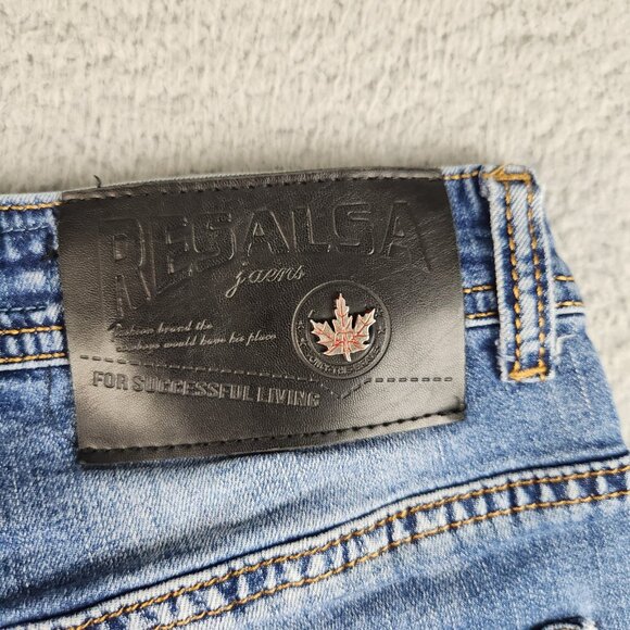 Womens Blue Denim Resalsa Skinny Ankle Jean Size 27 Stretch Faded Star Charm Zip - Picture 13 of 14